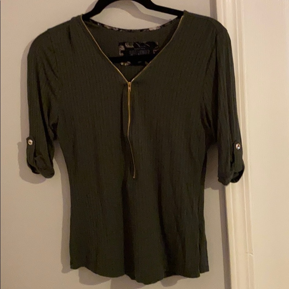 Dark green v-neck
